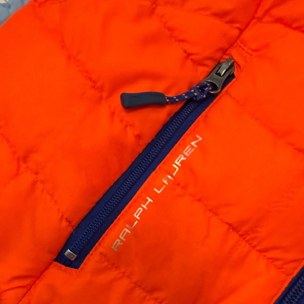 RLX Ralph Lauren Kids Sport Down Orange Puffer Jacket Size 24M